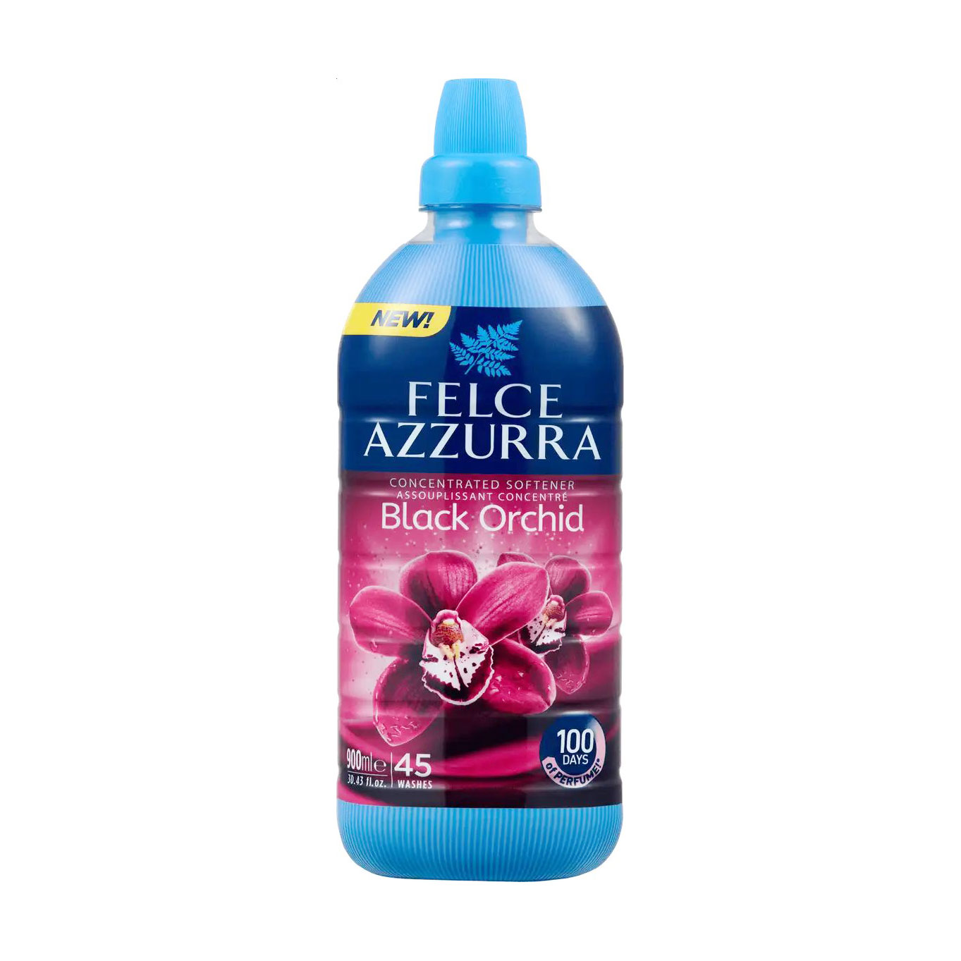 Уцінка! Концентрований пом`якшувач для тканин Felce Azzurra Чорна орхідея, 45 циклів прання, 900 мл